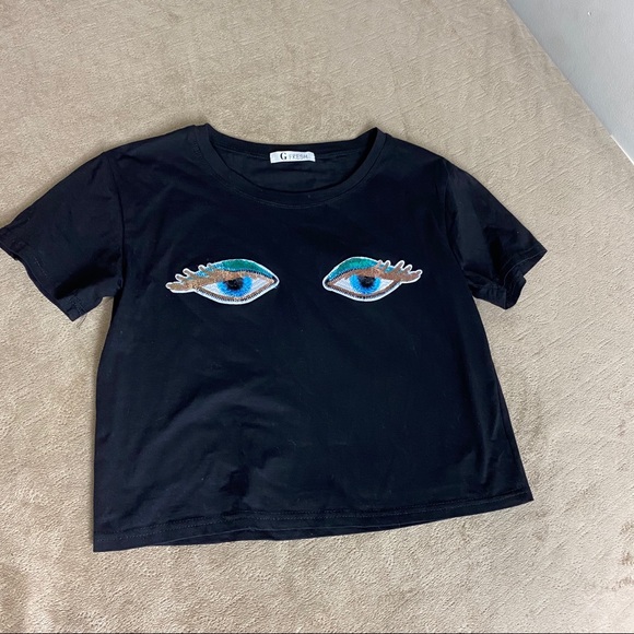 Sequin Eye Crop Top - Picture 4 of 5
